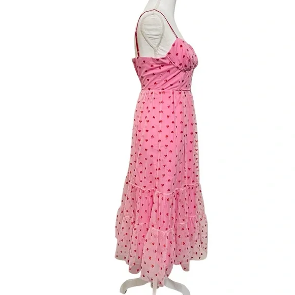 Betsey Johnson Classically Pink Heart Dress Size 4 Valentine's Red Glitter NEW - Picture 12 of 16